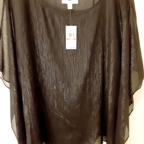 Michael Kors Shimmer Flutter Top-NWT-size 3X - Picture 6 of 10